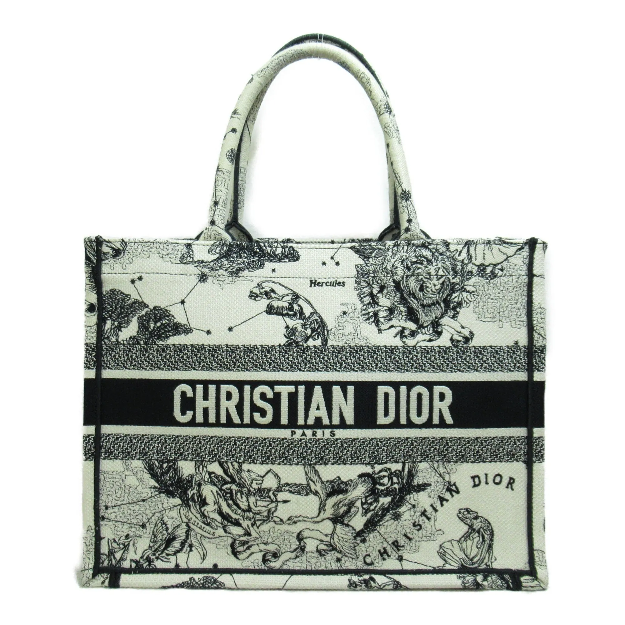 Dior book tote bag Black White canvas M1296ZRHZ_M941
