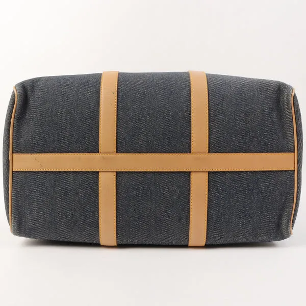 DIOR Denim Logo Plate Boston Bag Indigo/Beige