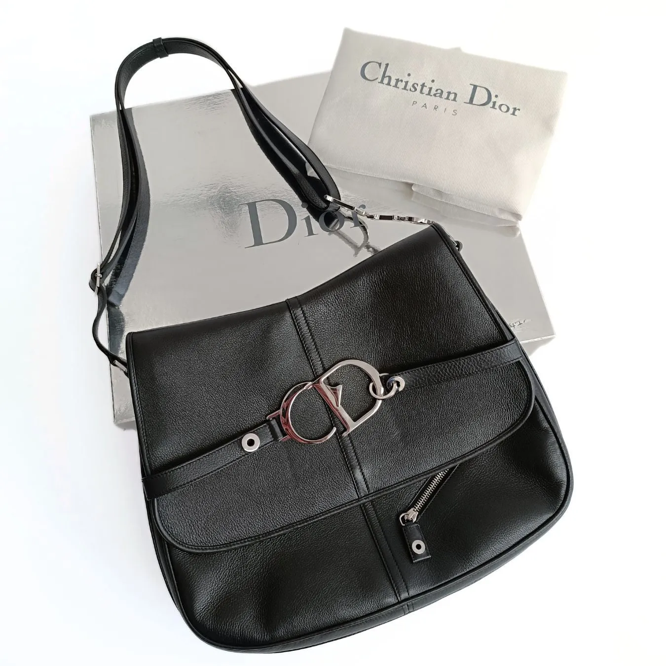 DIOR Dior Dior Saddle large shoulder bag in black leather