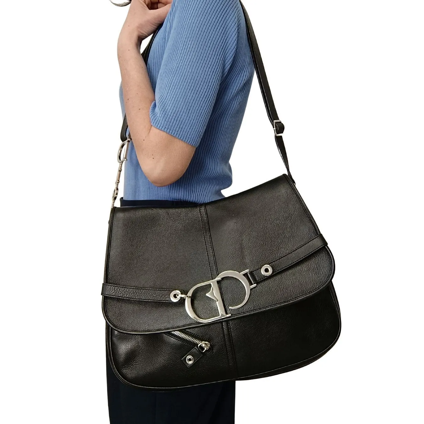 DIOR Dior Dior Saddle large shoulder bag in black leather