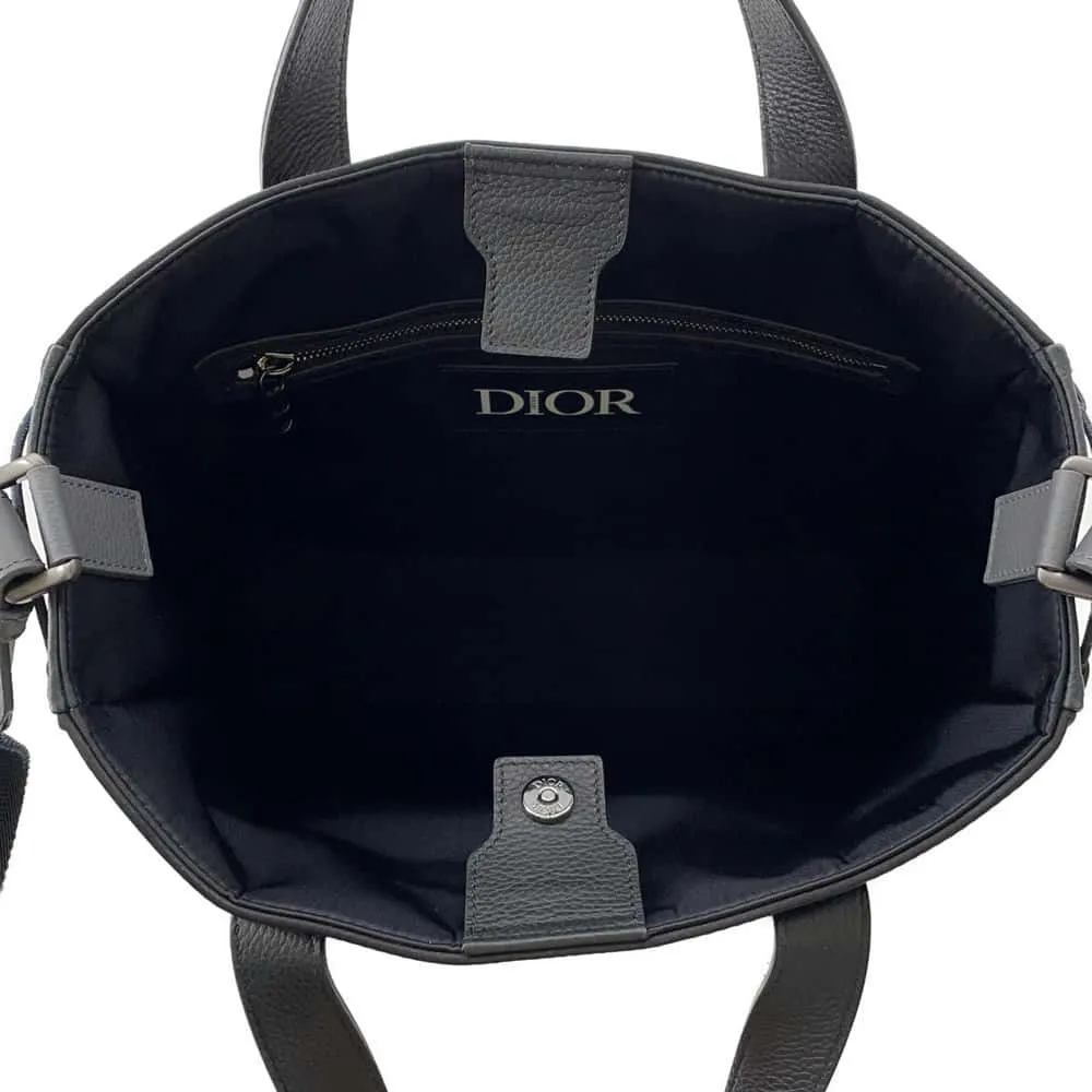 Dior Dior/Sacai Saddle 2WAY Tote Black 1ADSH198USH Nylon Leather