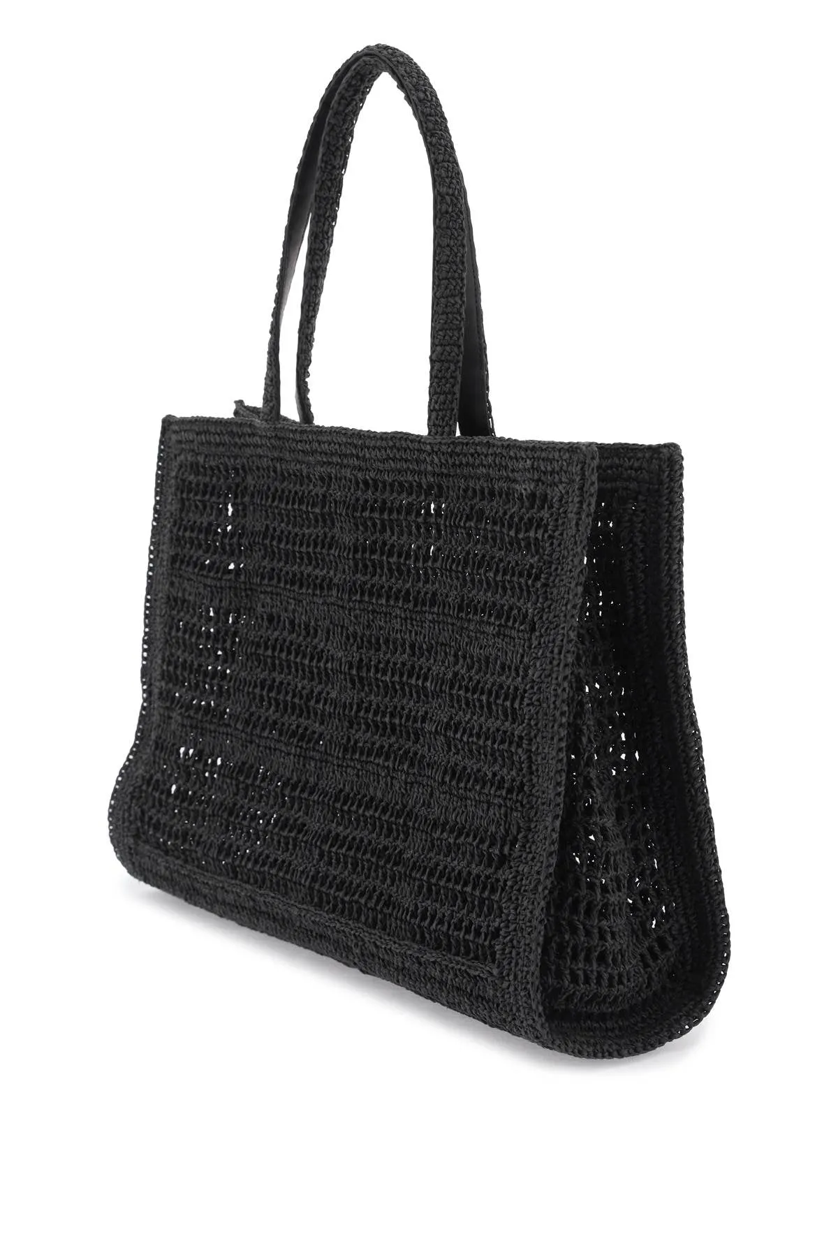 ella crochet raffia tote bag in