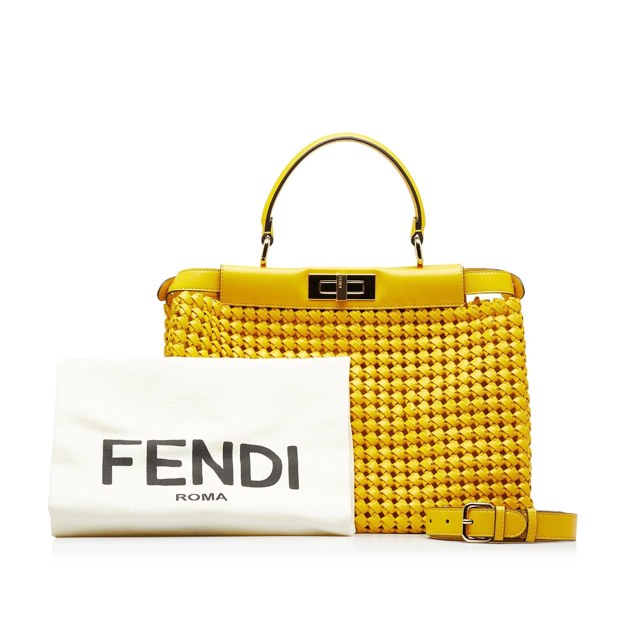 FENDI Medium Interlace Peekaboo Satchel