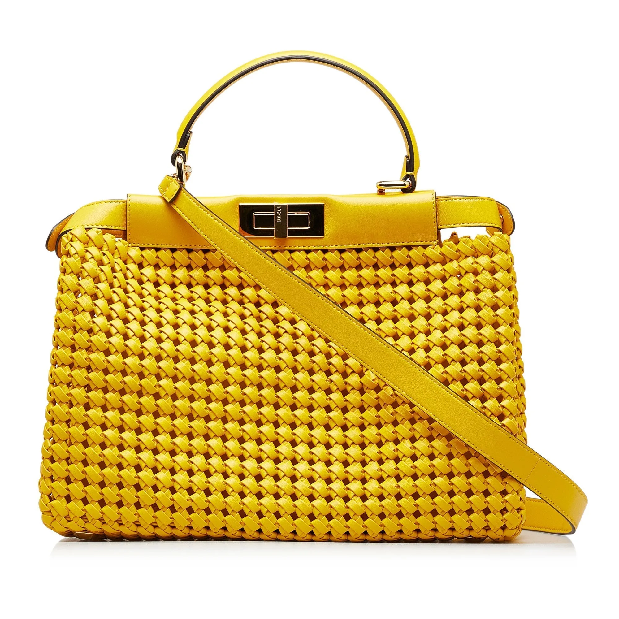 FENDI Medium Interlace Peekaboo Satchel