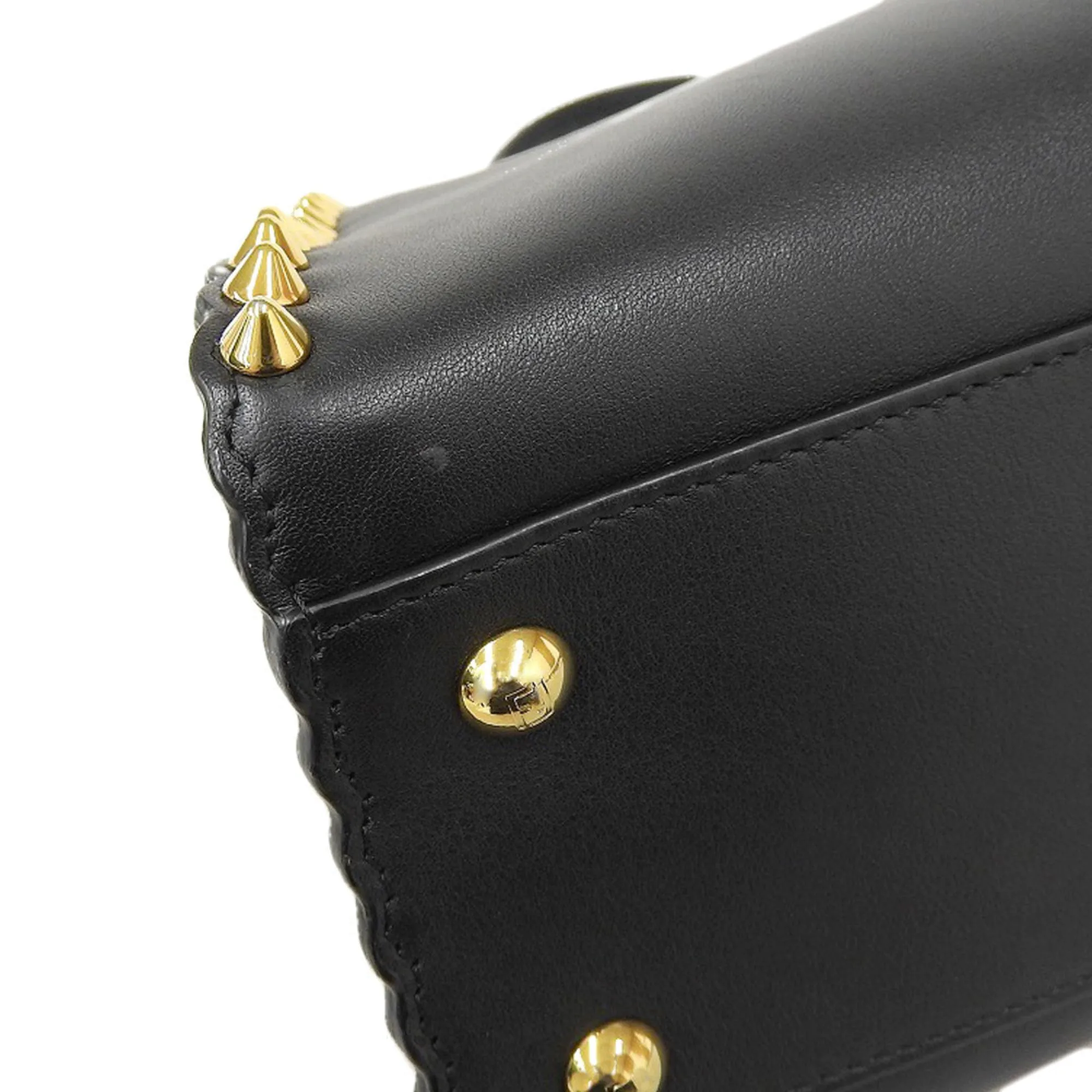 Fendi peekaboo studs handbag leather black
