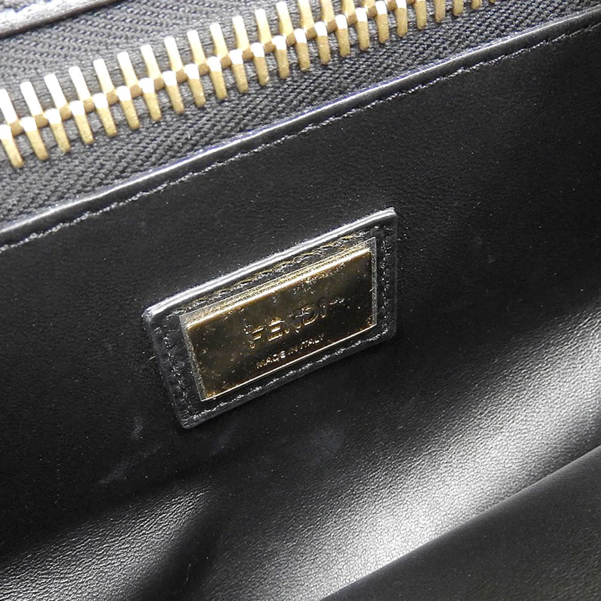 Fendi peekaboo studs handbag leather black