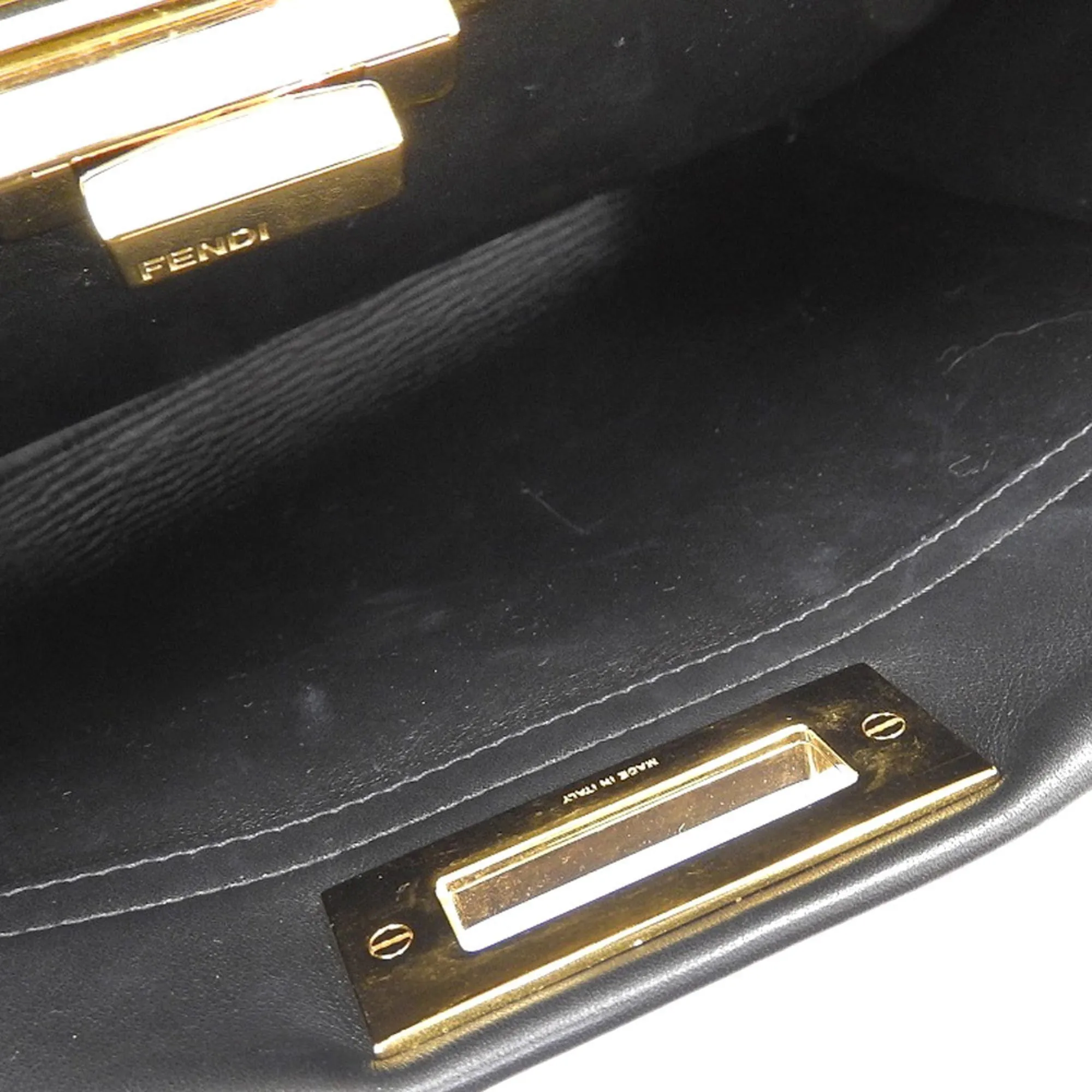 Fendi peekaboo studs handbag leather black