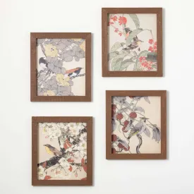 Framed Bird Artwork, Set Of 4
