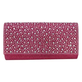 Fuchsia Pink Crystal Clutch Bag
