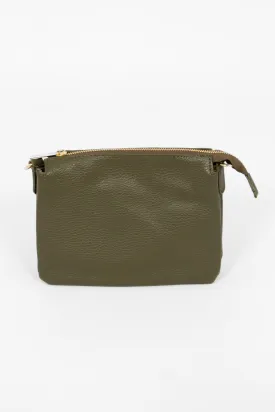 Gia Crossbody Bag - Khaki, Pebbled
