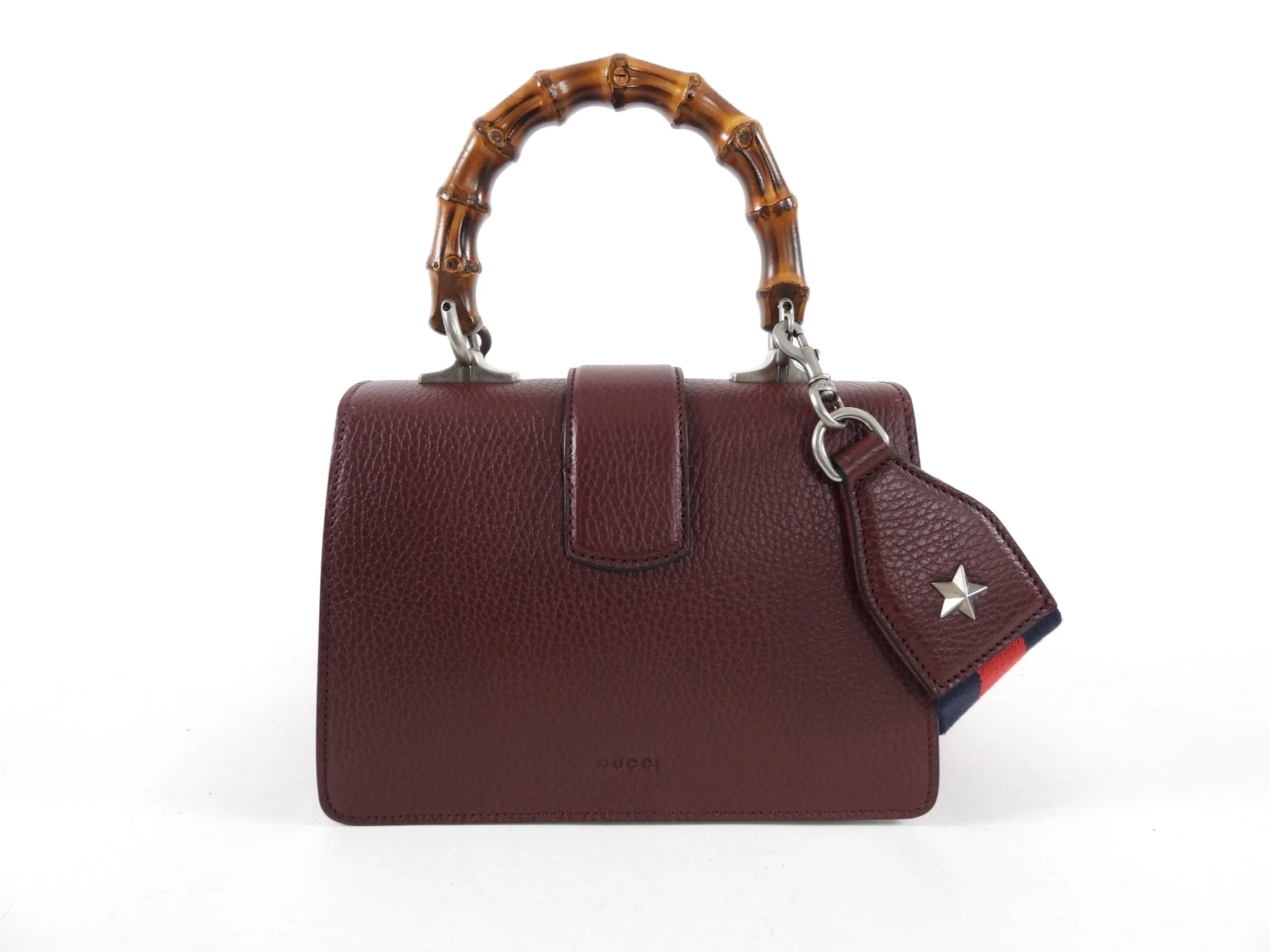 Gucci Burgundy Dionysus Bamboo Mini Web Strap Bag