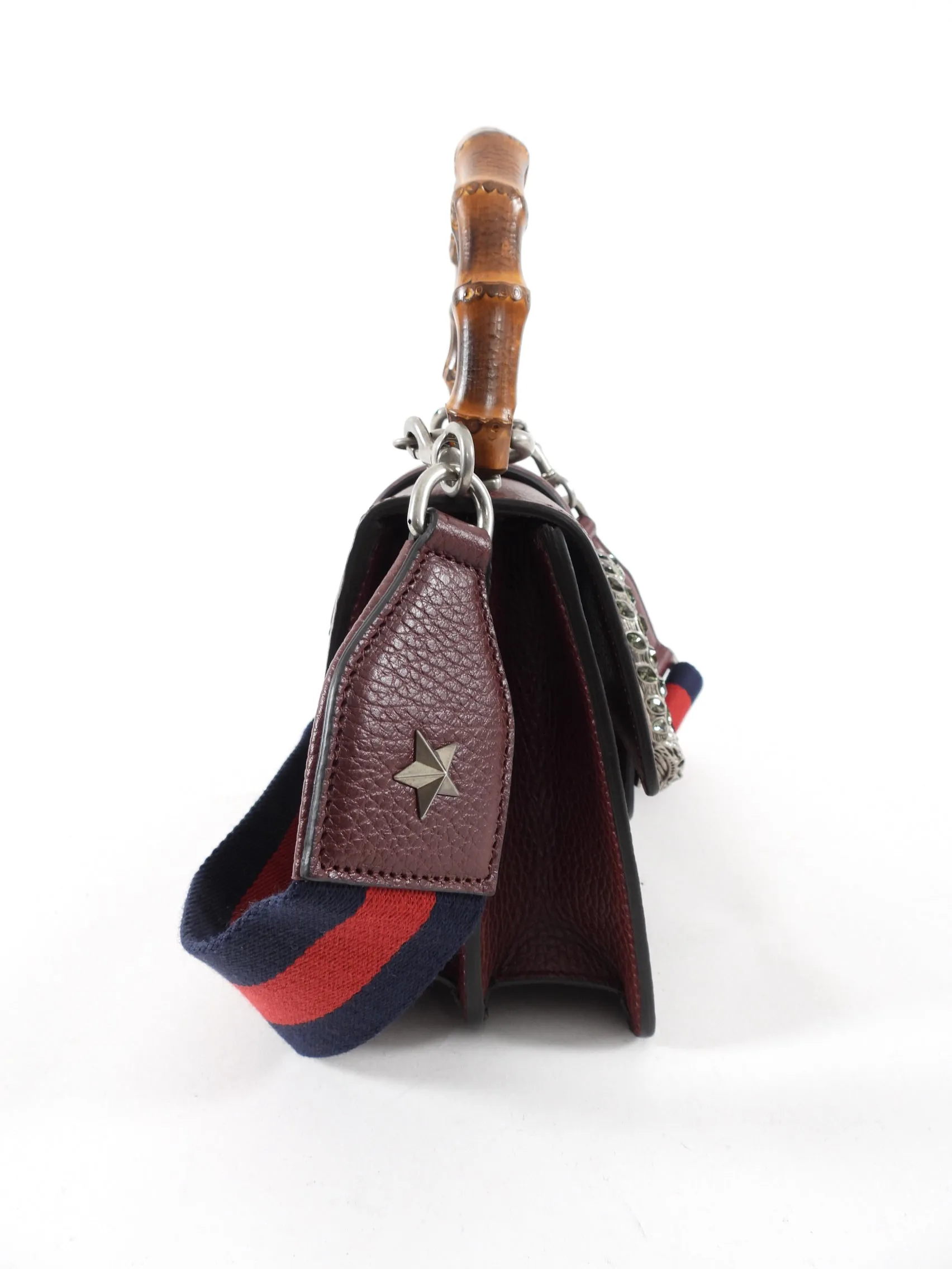 Gucci Burgundy Dionysus Bamboo Mini Web Strap Bag
