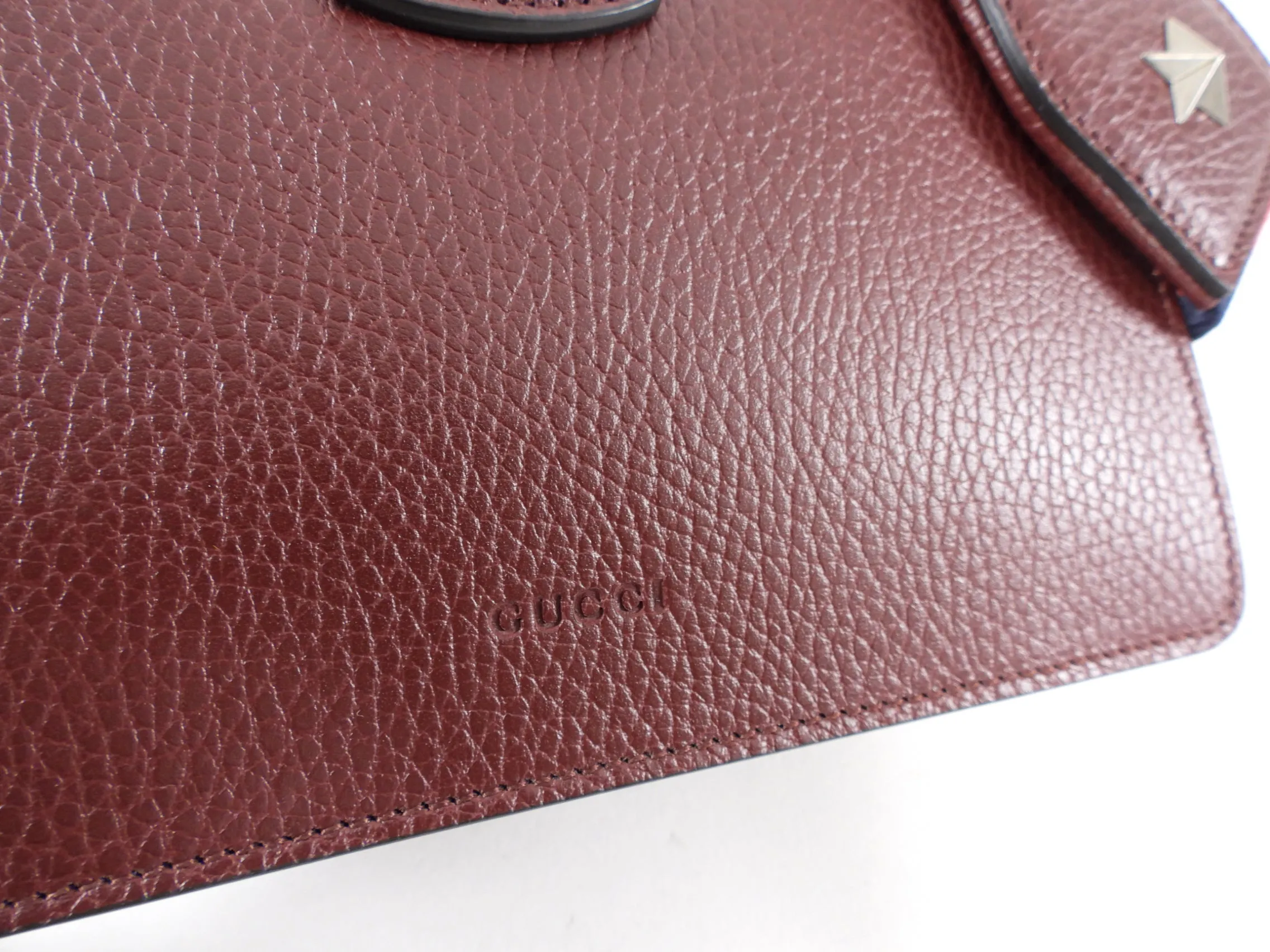Gucci Burgundy Dionysus Bamboo Mini Web Strap Bag