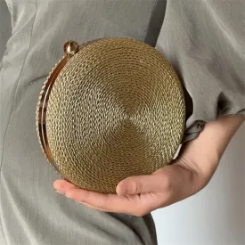 Hena Hand-Woven Round Rattan Bag