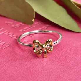 Isabella Bow Ring - Silver and Gold Plated detailing | Exclusive Collection
