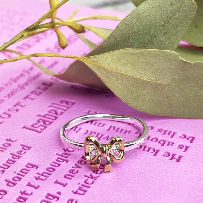 Isabella Bow Ring - Silver and Gold Plated detailing | Exclusive Collection