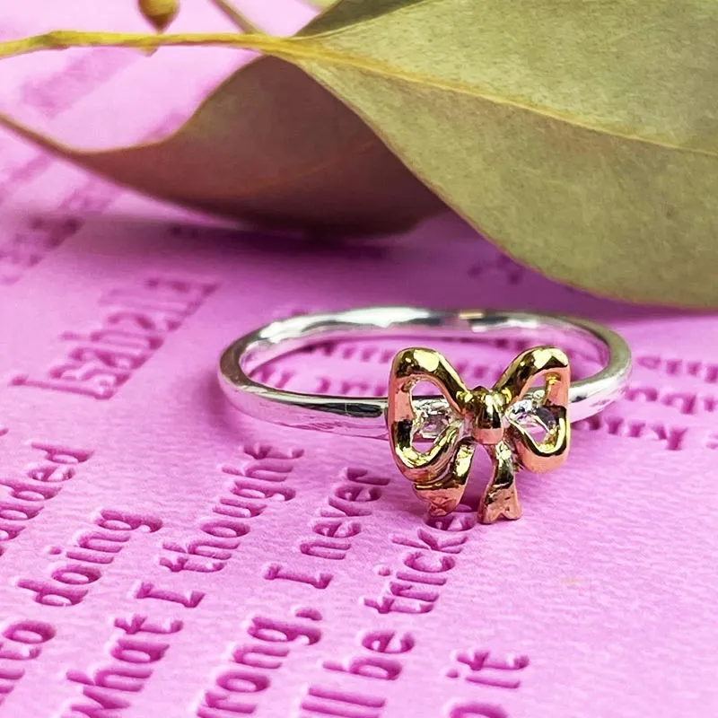 Isabella Bow Ring - Silver and Gold Plated detailing | Exclusive Collection