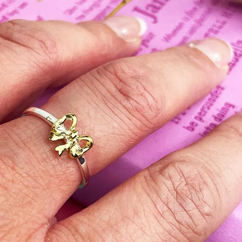 Isabella Bow Ring - Silver and Gold Plated detailing | Exclusive Collection