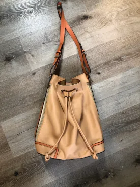 KGB Orange and Peach Leather Bucket Bag