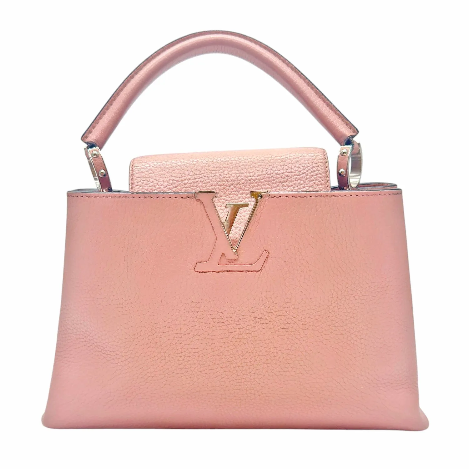 LOUIS VUITTON Magnolia Taurillon Capucines PM 2-Way Handle Bag - Pink