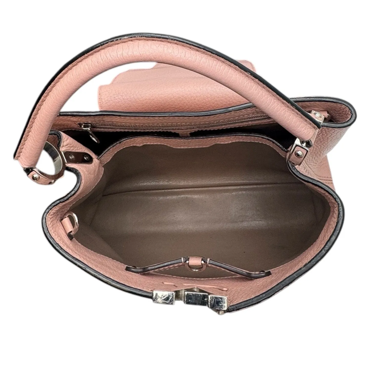 LOUIS VUITTON Magnolia Taurillon Capucines PM 2-Way Handle Bag - Pink