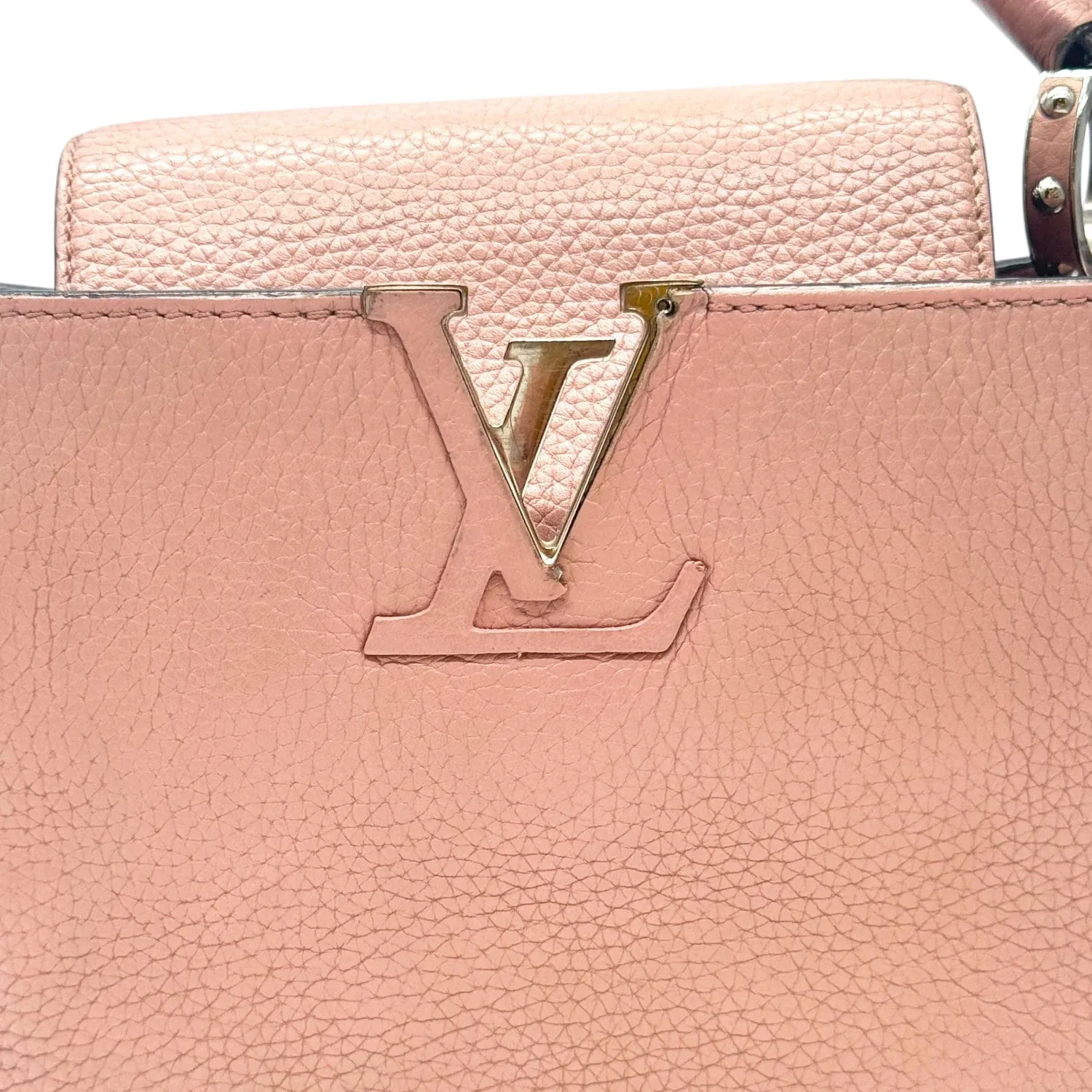 LOUIS VUITTON Magnolia Taurillon Capucines PM 2-Way Handle Bag - Pink