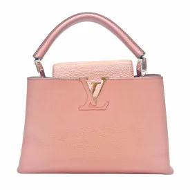 LOUIS VUITTON Magnolia Taurillon Capucines PM 2-Way Handle Bag - Pink