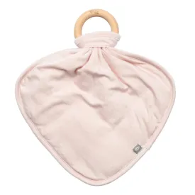 Lovey with Removable Wooden Teething Ring, Blush