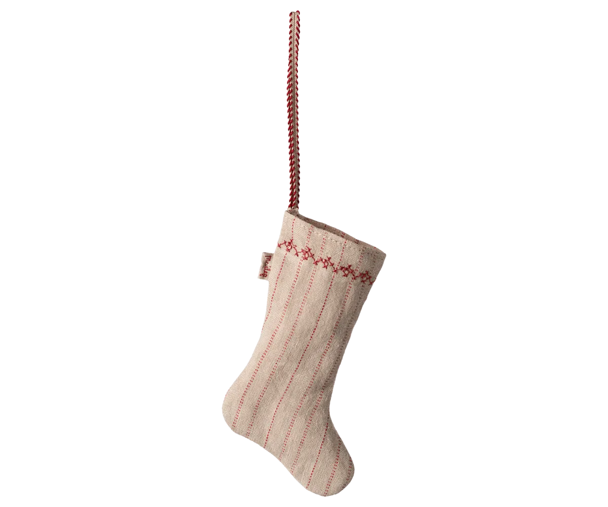 Maileg Stocking Ornament Stripe Sand FW24 NEW ARRIVAL