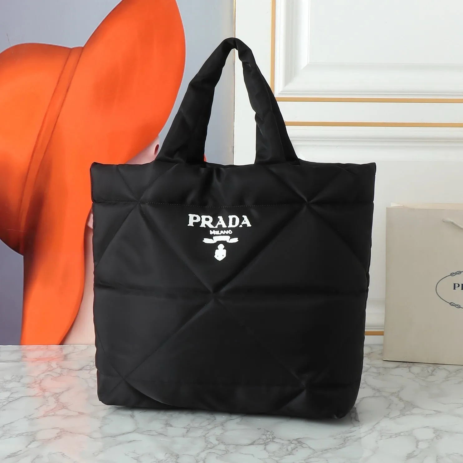 P Padded Re-Nylon Tote Bag