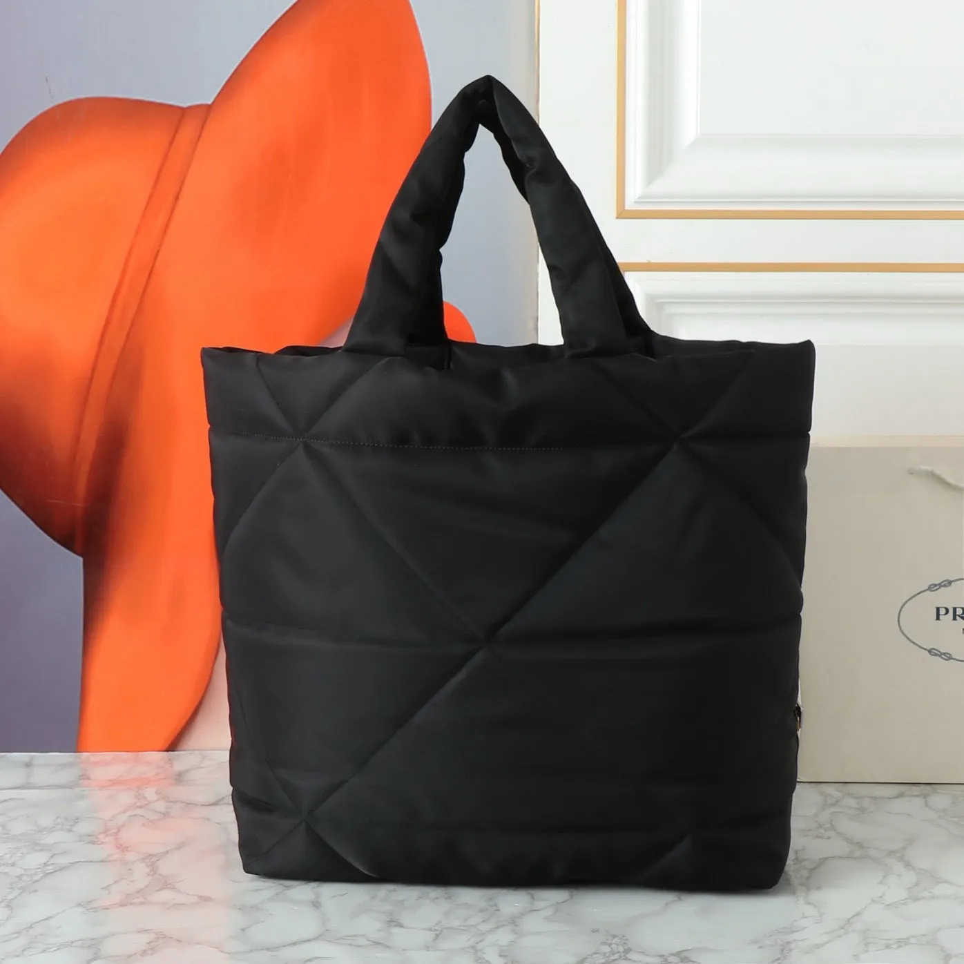 P Padded Re-Nylon Tote Bag