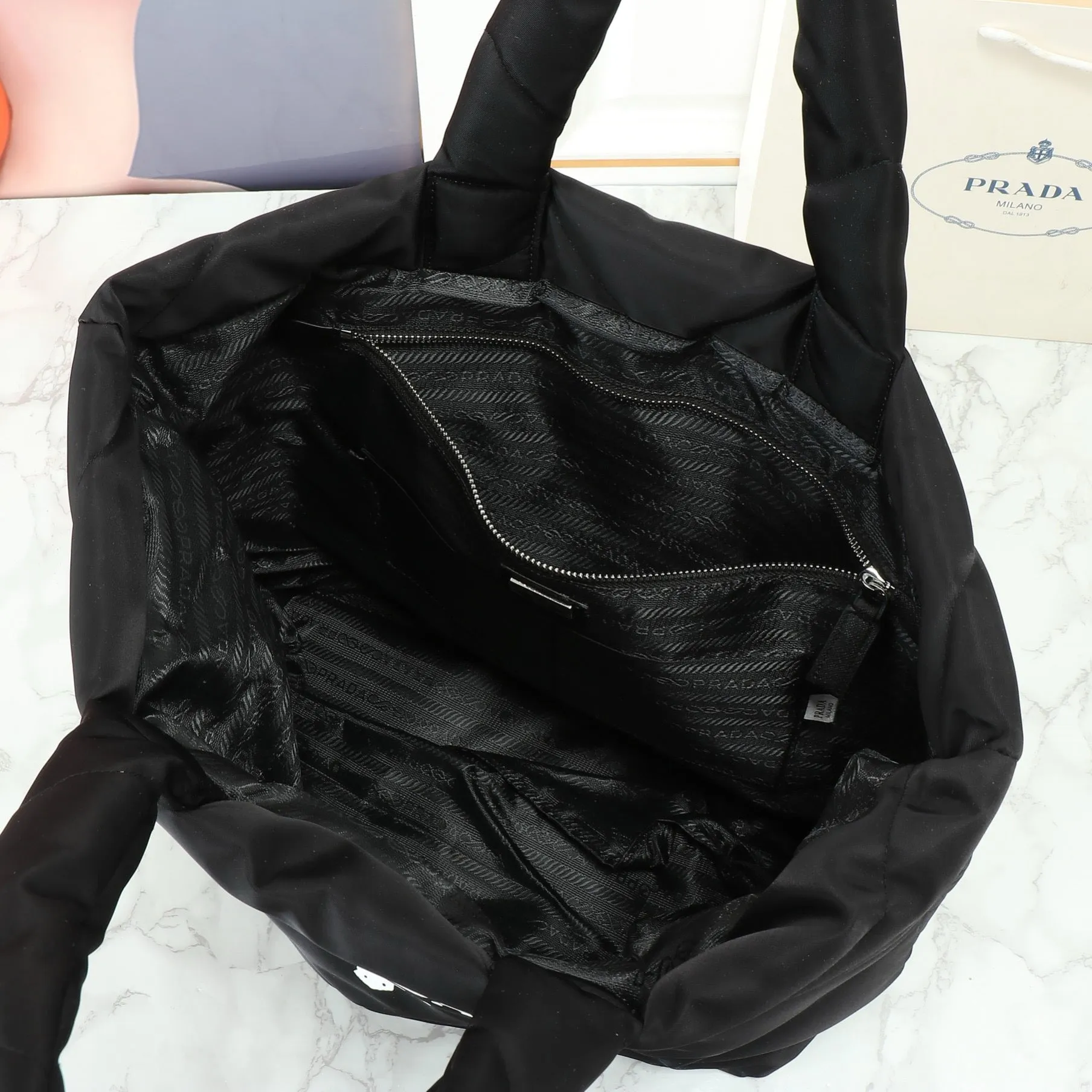 P Padded Re-Nylon Tote Bag