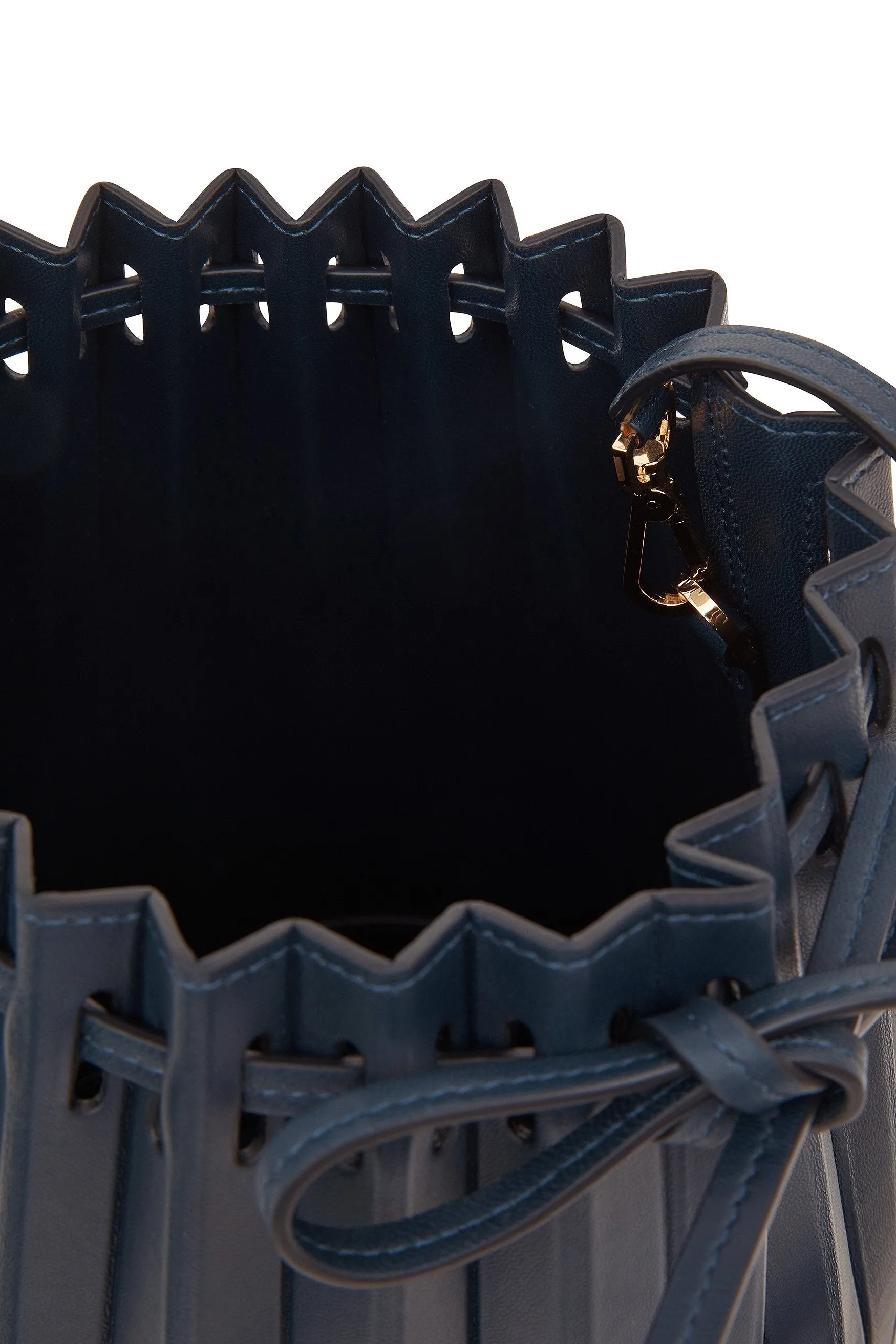 Pleated Bucket Bag - Blu