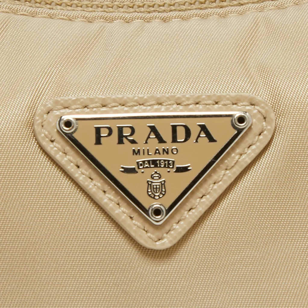 Prada Beige Nylon Mini Re-Edition 2000 Baguette Bag