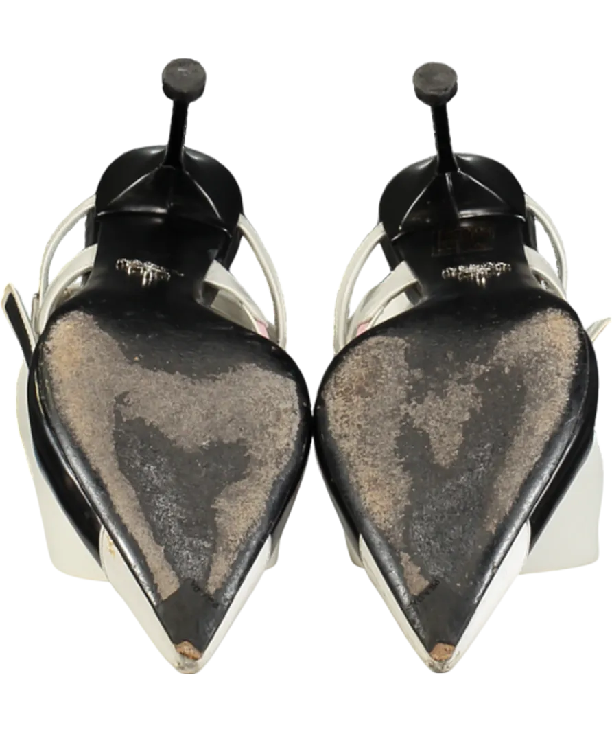 Prada Black Leather Slingback Pumps UK 7.5 EU 40.5 👠