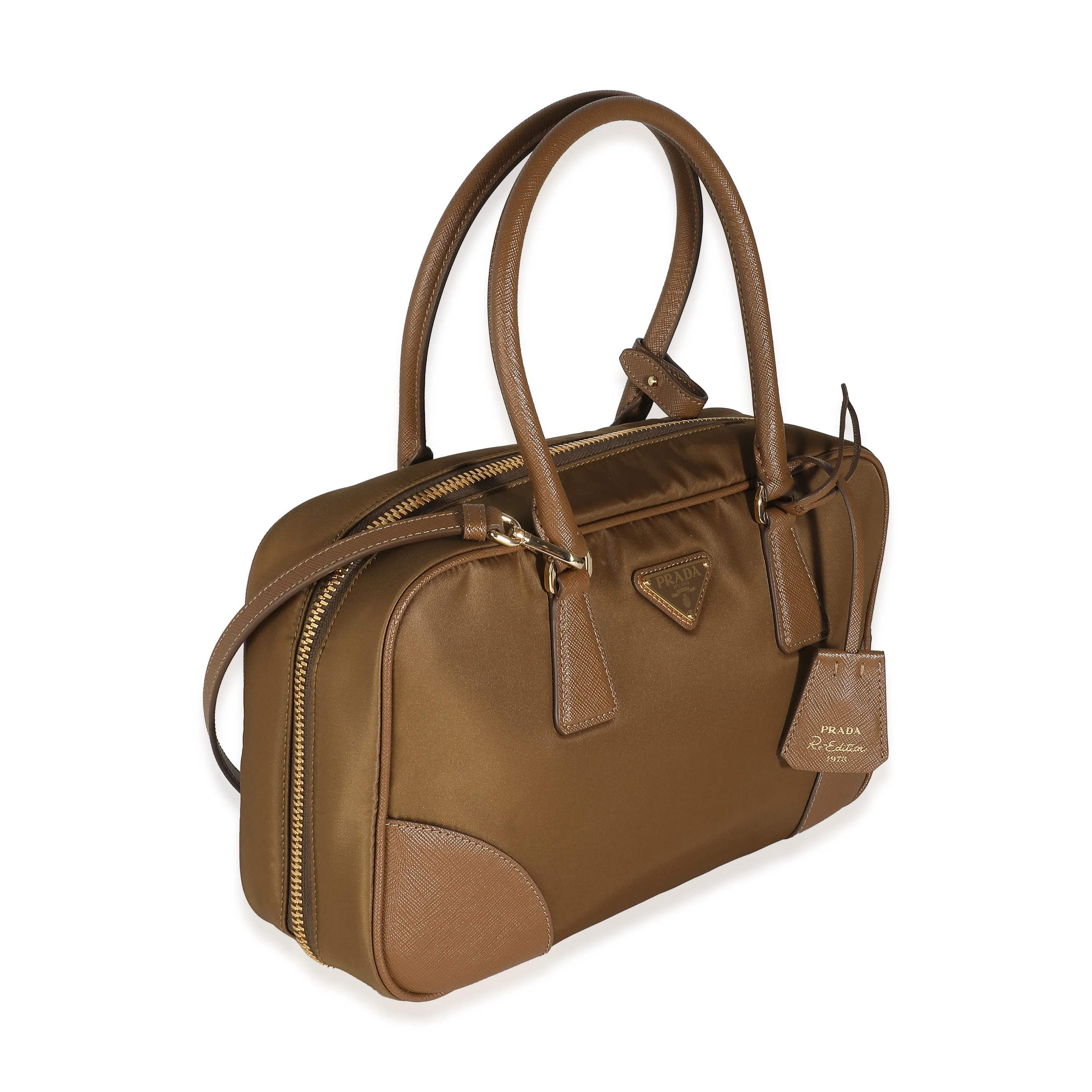 Prada Cork Beige Re-Nylon Medium Re-Edition 1978 Top Handle