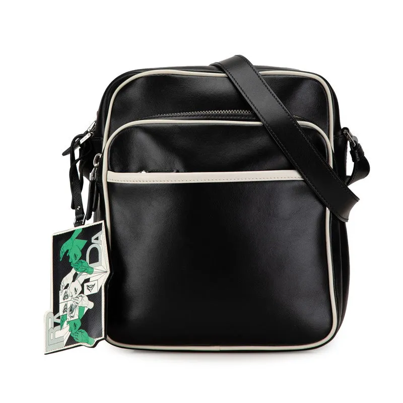 Prada Leather Triangle Logo Crossbody Bag