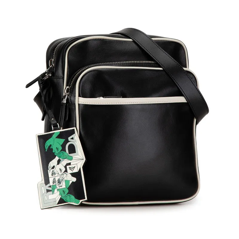 Prada Leather Triangle Logo Crossbody Bag