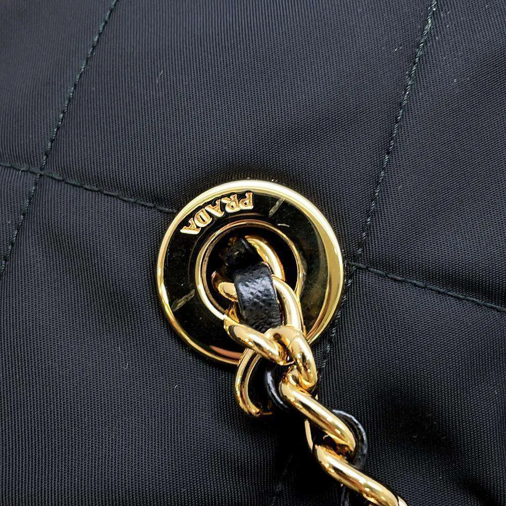 PRADA Re-Edition 1995 ChainSmallTote Bag Black 1BG468 Nylon