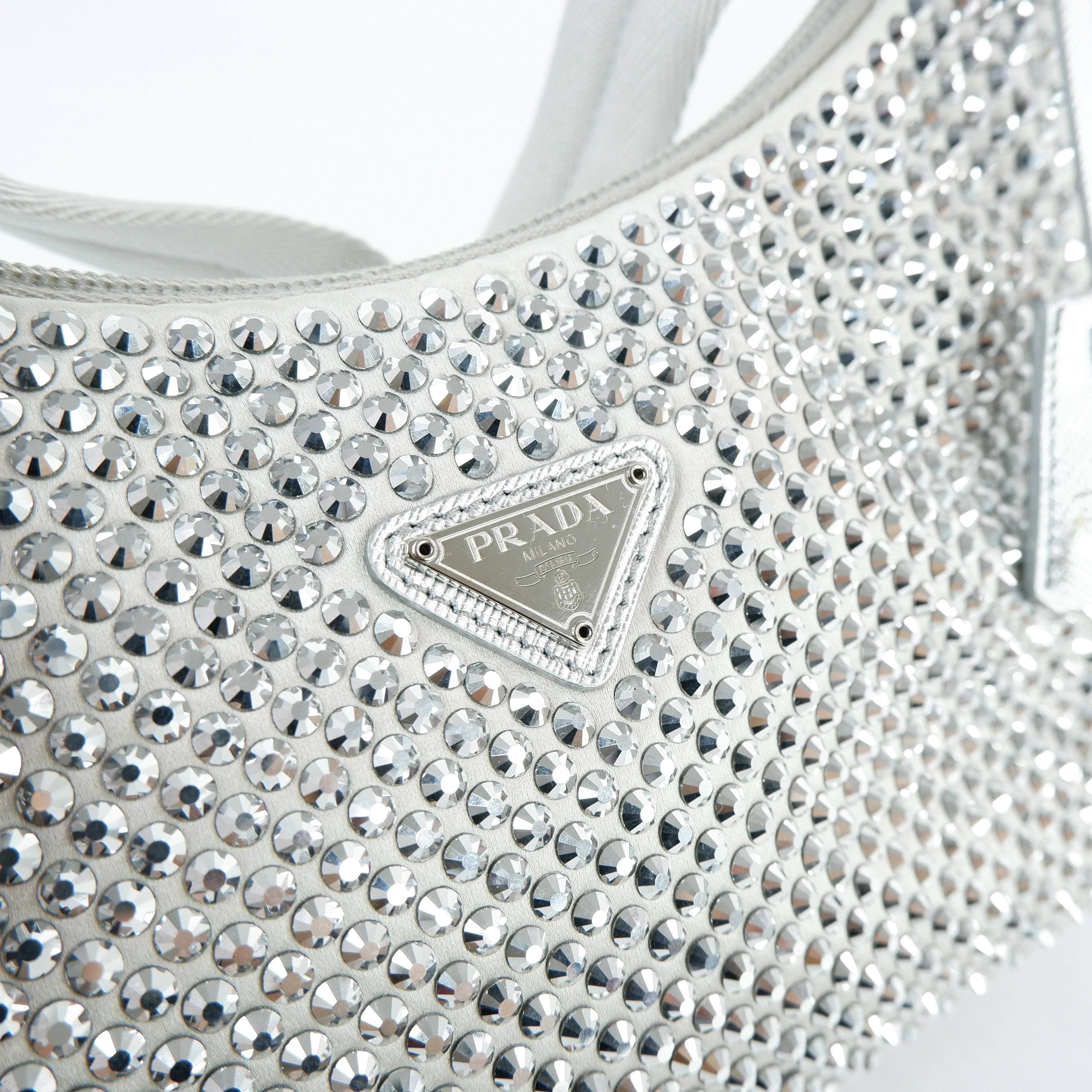 Prada Re-Edition Silver Argento Crystal