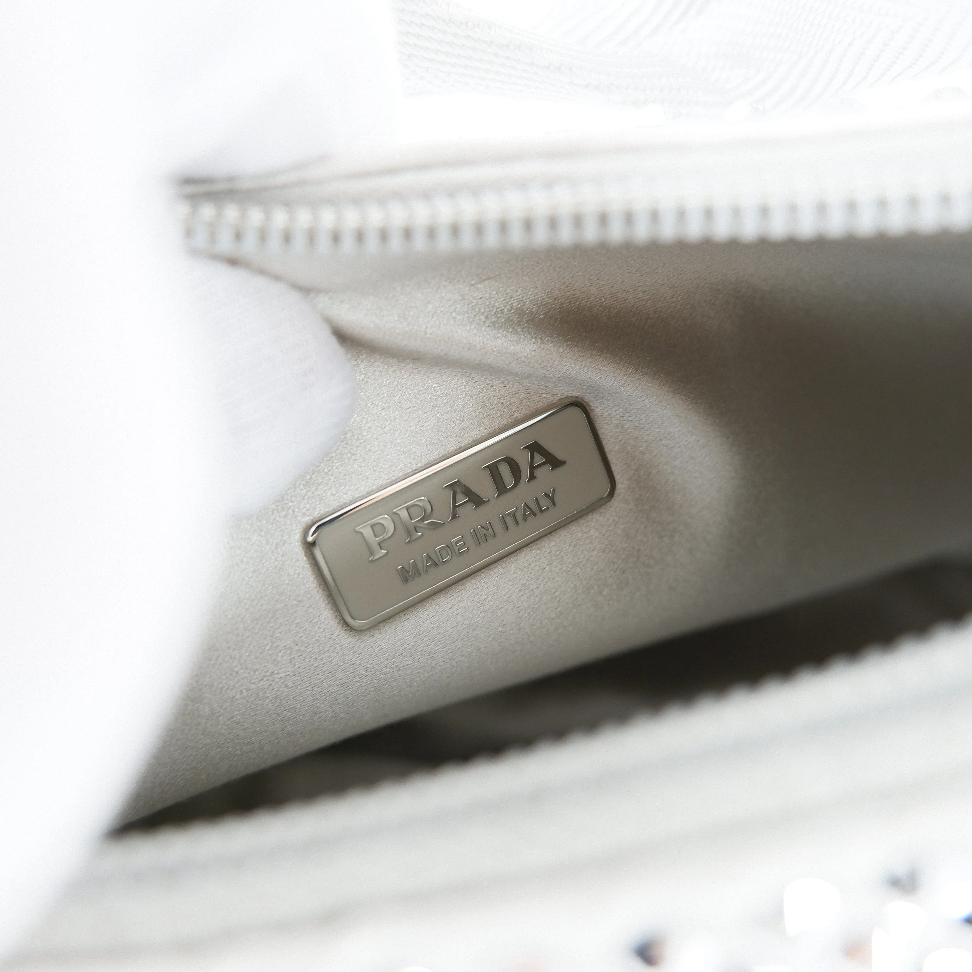 Prada Re-Edition Silver Argento Crystal