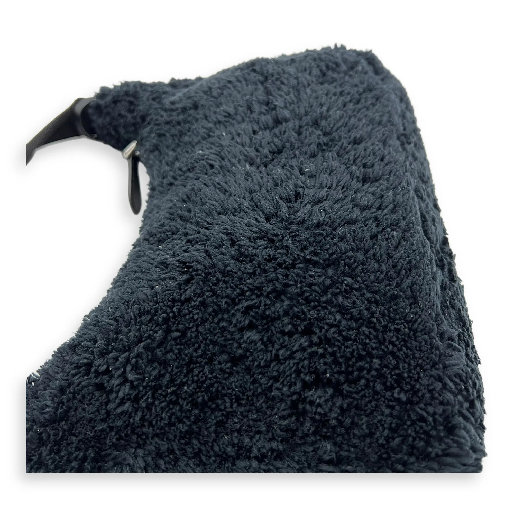 Re-Edition 2000 Black Shoulder Bag in Terry, Silver hardware