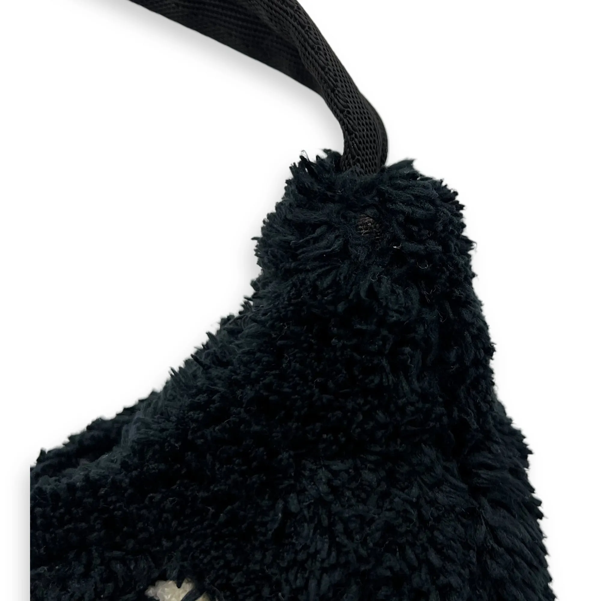 Re-Edition 2000 Black Shoulder Bag in Terry, Silver hardware