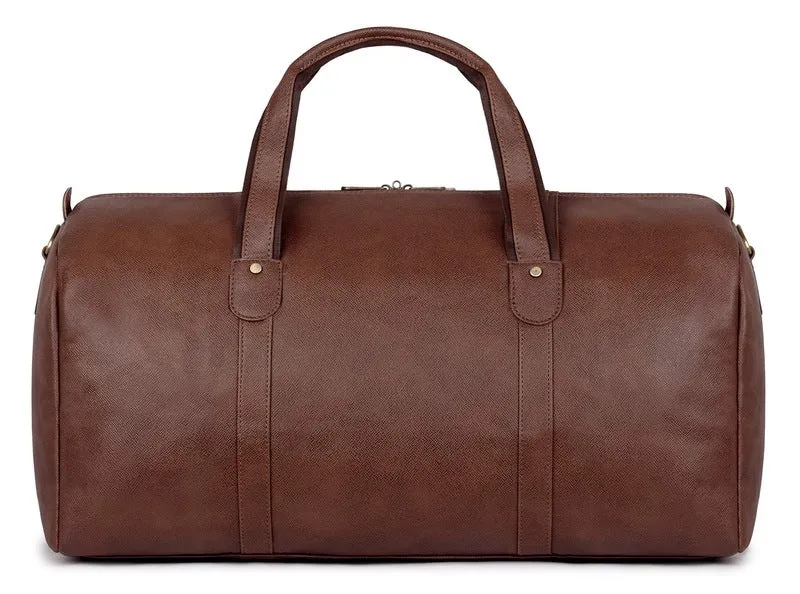 The Clownfish Emperor Series 37L Travel Duffel - Premium Leatherette | Waterproof | 37L | Dark Brown
