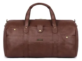 The Clownfish Emperor Series 37L Travel Duffel - Premium Leatherette | Waterproof | 37L | Dark Brown