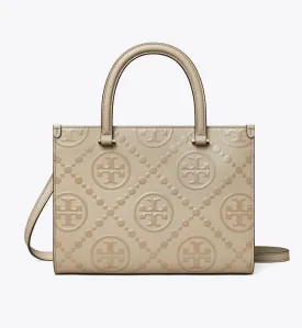 Tory Burch T Monogram Top Handle Embossed Tote
