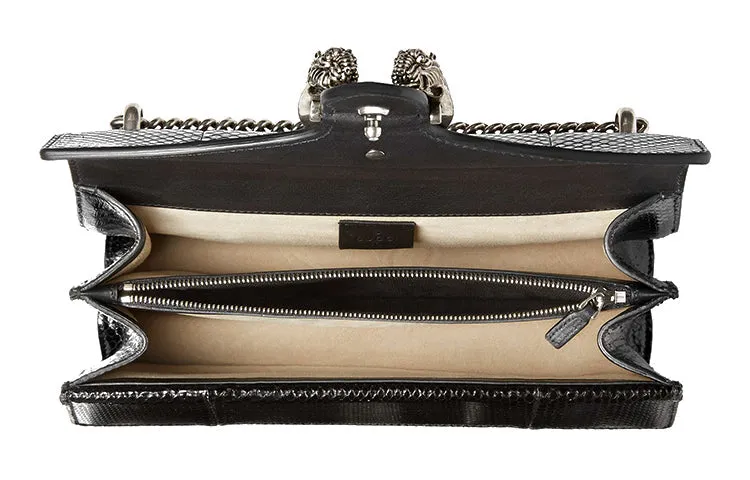 (WMNS) GUCCI Dionysus Leather Single Shoulder Bag Medium Black