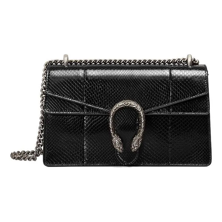(WMNS) GUCCI Dionysus Leather Single Shoulder Bag Medium Black