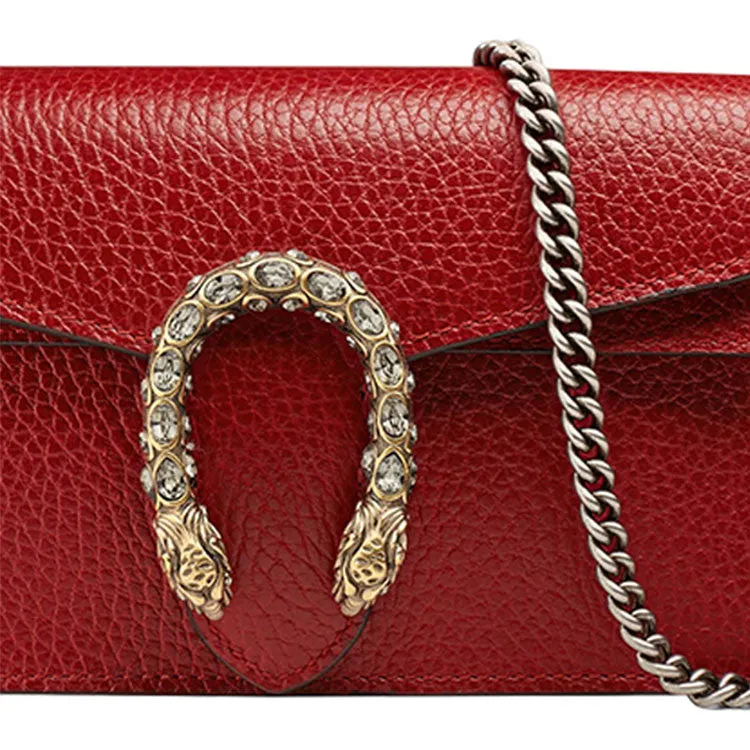 (WMNS) GUCCI Dionysus Series Leather Bag Single-Shoulder Bag MIni-Size Red