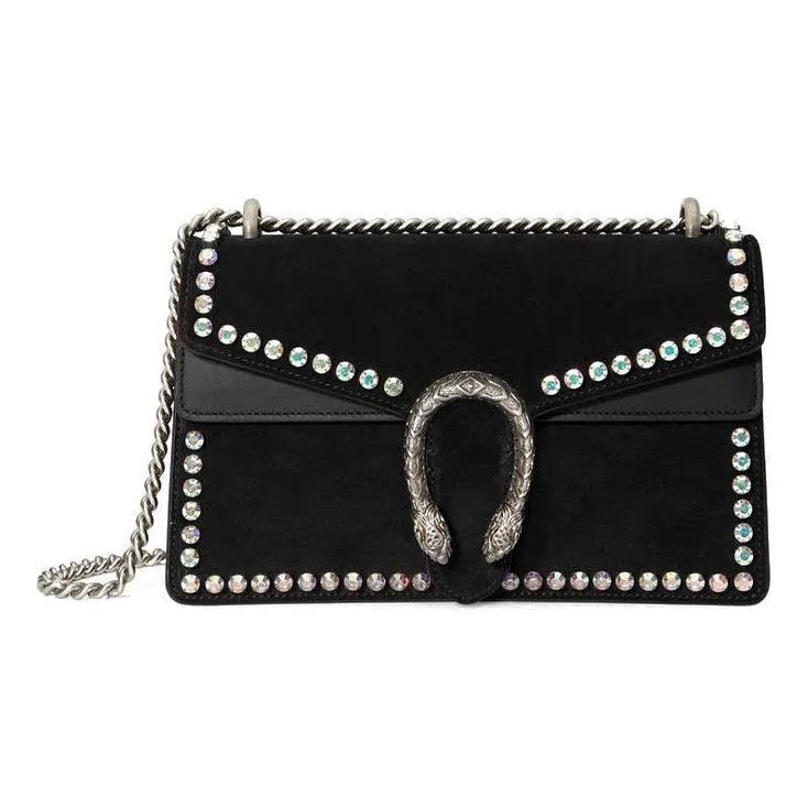 (WMNS) GUCCI Dionysus Series Leather Snake Decoration Single Shoulder Bag Black